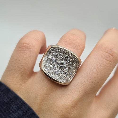 Bague 54 Bague or blanc sertie de diamants naturels 58 Facettes