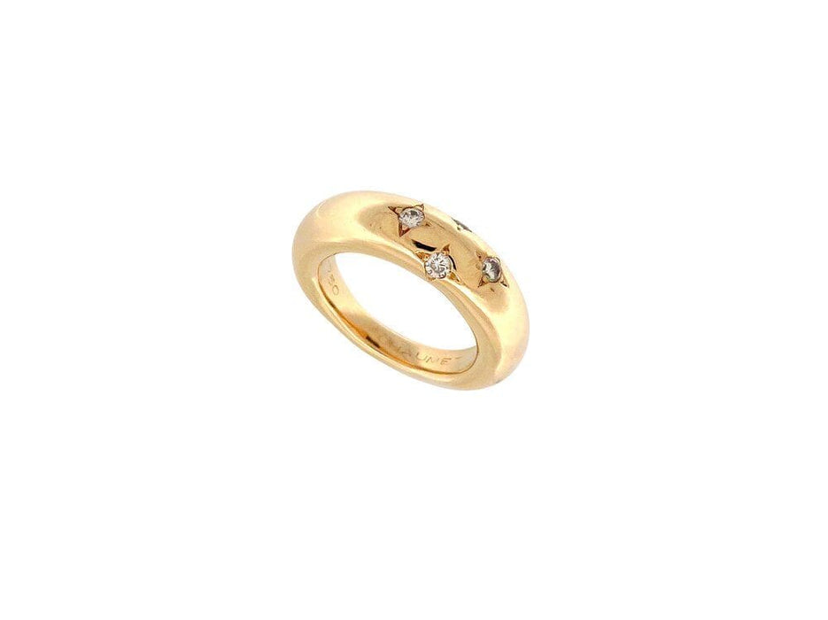 Bague 53 bague CHAUMET jonc etoile gm 52 4 diamants 0.12ct or jaune 18k 7.3gr 58 Facettes 265231