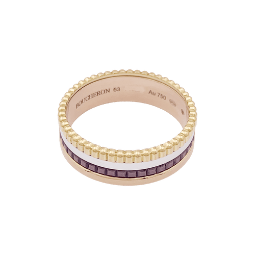 Bague 63 Bague Boucheron, "Quatre Classique Small",, en or rose, blanc et jaune. 58 Facettes 34764