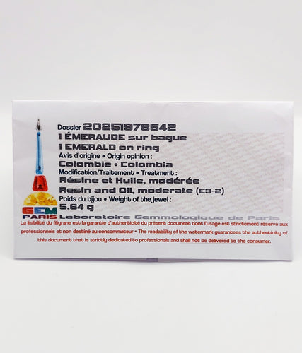 Bague 49 Bague jarretière vintage émeraude de Colombie 1,80 ct et diamants en or 18k 58 Facettes A06440