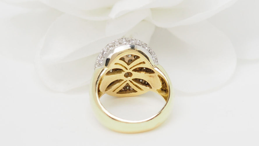 Bague 54 Bague boule en or jaune et diamants 58 Facettes 32585