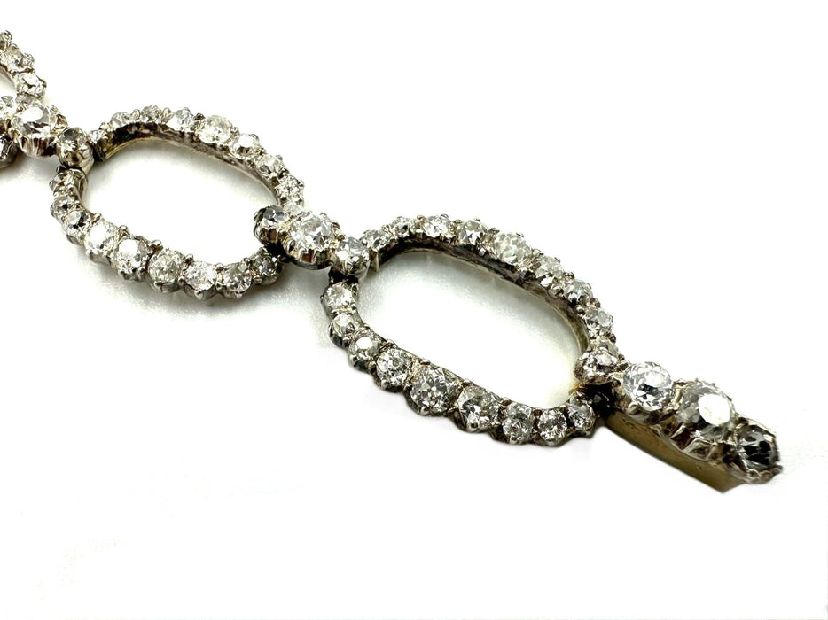 Bracelet Bracelet 19ème or, argent et diamants 6.80ct env. 58 Facettes