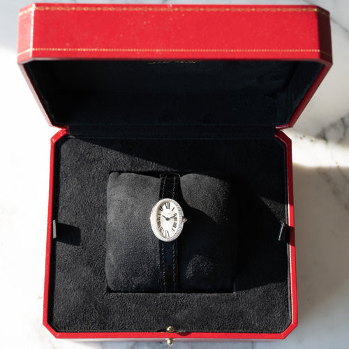 Montre CARTIER - Baignoire Mini or blanc et diamants 58 Facettes