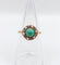 Bague 52.5 Bague marguerite or jaune, cabochon de turquoise, diamants et perles (circa 1900) 58 Facettes A05219