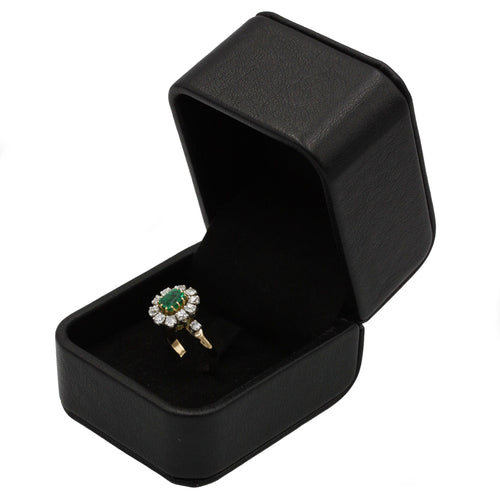 Bague 50 Bague - Or jaune diamants et émeraude 58 Facettes 1058