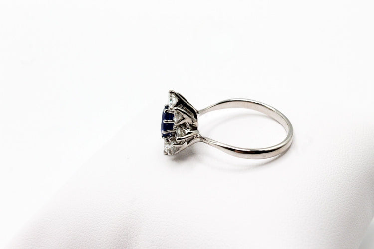 Bague 62 Bague or blanc, saphir et diamants 58 Facettes 240462