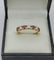 Bague 52.5 Demie alliance ornée de rubis et diamants 58 Facettes