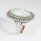 Bague Bague vintage allongée en or blanc 14 carats avec opale 9 carats et diamants 2,25 carats Taille 5,5 58 Facettes G14141