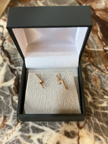 Boucles d'oreilles Boucles d'Oreilles Eclair Diamants Or Rose 58 Facettes BO224