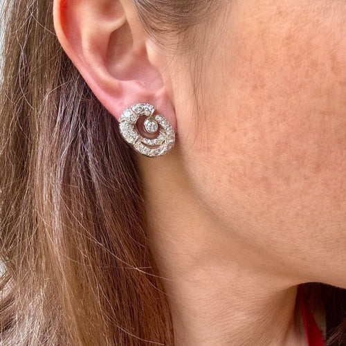 Boucles d'oreilles Clips d'oreilles platine et diamants 58 Facettes REF2534-301