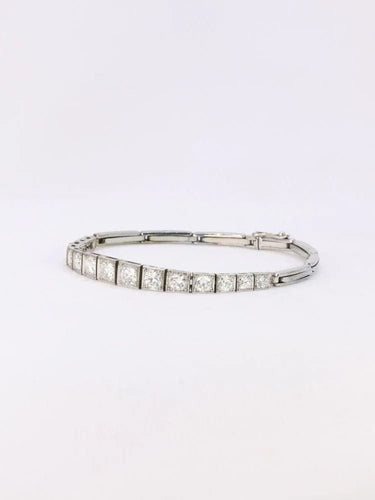 Bracelet Bracelet ligne diamants or blanc platine 58 Facettes J437
