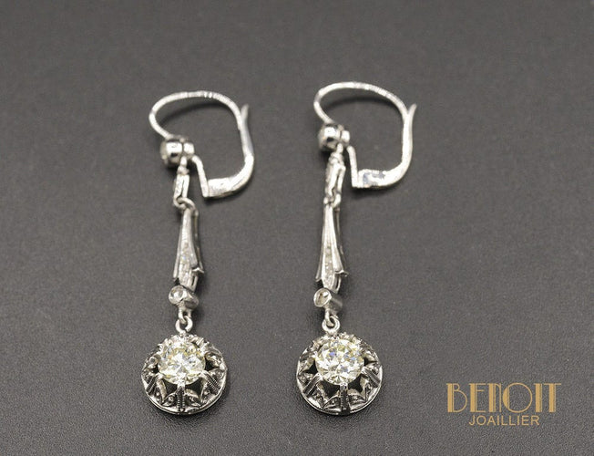 Boucles d'oreilles Dormeuses Diamants 58 Facettes A10229