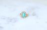 Bague 54 Bague Marguerite ancienne Turquoise et Diamants 58 Facettes