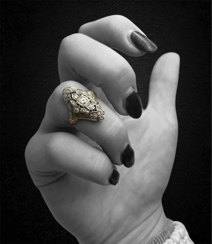 Bague Bague rare Art Nouveau française 58 Facettes