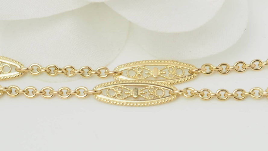 Collier Collier filigrane en or jaune 58 Facettes 32554