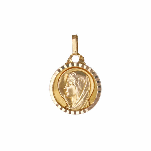 Small Virgin Mary medal pendant in yellow gold 58 Facettes CVP125