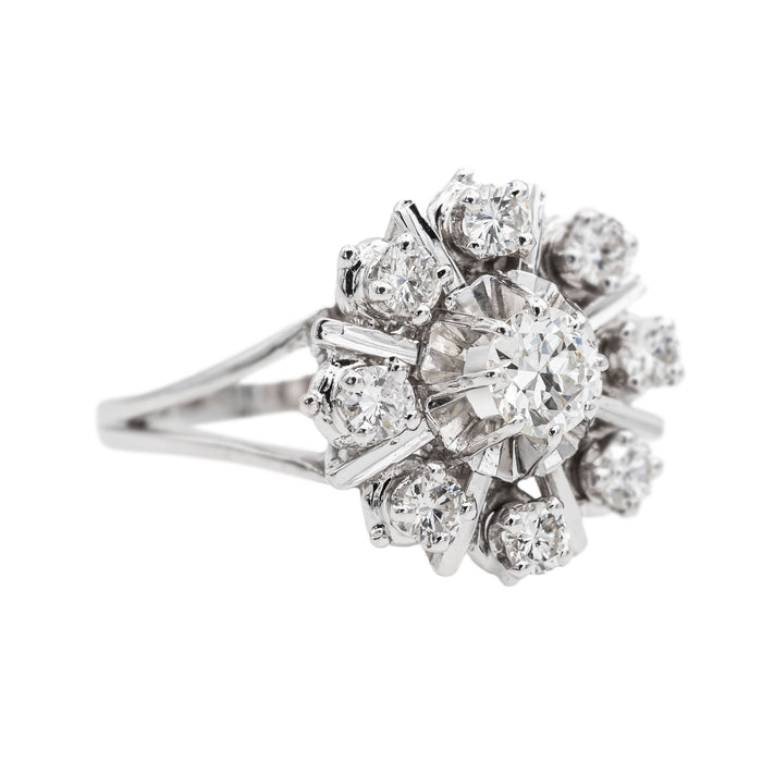 Bague Marguerite Or blanc Diamant