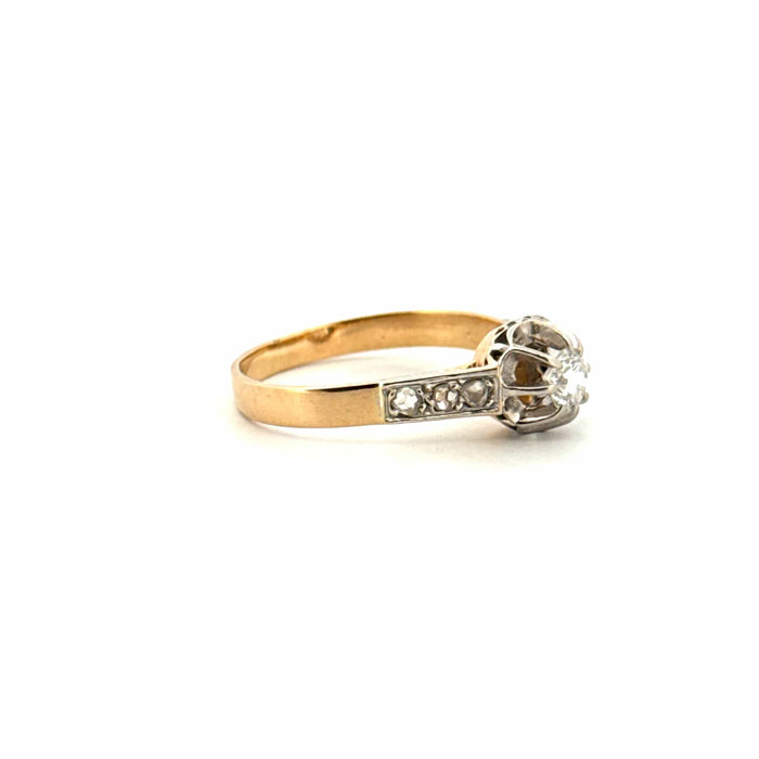 Bague 56 Solitaire Or Jaune Diamants 58 Facettes 63-GS28822