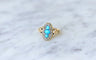 Bague marquise turquoises et perles
