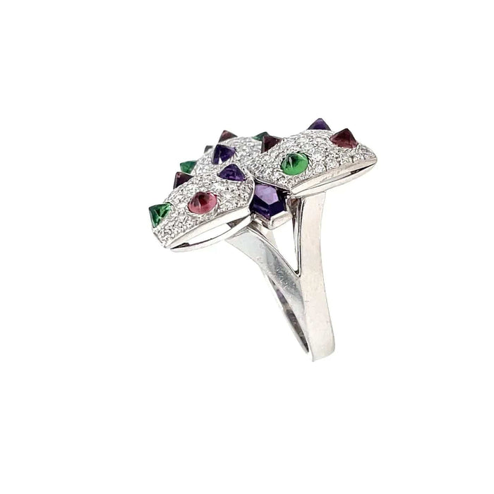 Bague 55 CARTIER - bague diamants et multi-gemmes Caresse d'Orchidées 58 Facettes