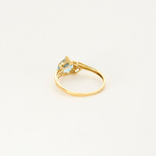 Bague 49 Bague solitaire or jaune et aigue marine 58 Facettes VAN01622