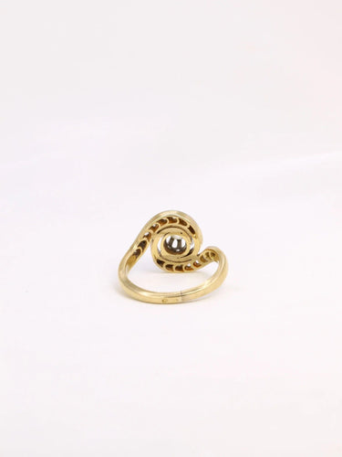 Bague 50 Bague tourbillon or platine diamants taille ancienne 0,15 ct 58 Facettes J321