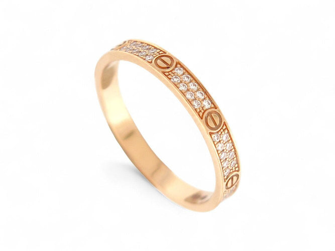 Bague 53 bague CARTIER love pm crb4218000 pavee diamant 0.19ct t53 or 18k 58 Facettes 270290