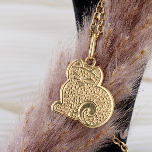 Pendentif Pendentif or jaune chat 58 Facettes CVP104