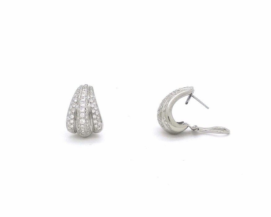 Boucles d'oreilles Boucles d'oreilles en or blanc et diamants 58 Facettes