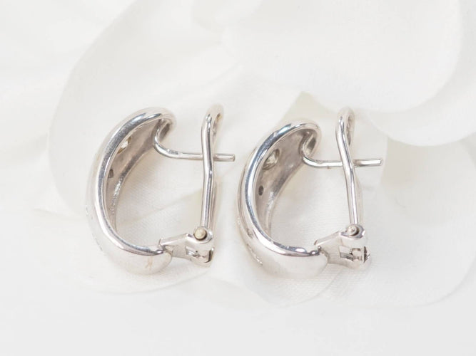 Boucles d'oreilles Boucles d'Oreilles En Or Blanc Et Diamants 58 Facettes 21485