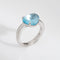 Bague 49 BULGARI - Bague Eden Méditerranée en or blanc et topaze bleue 58 Facettes G13917