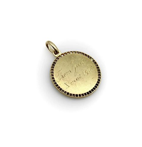 Pendentif Pendentif Mère de Dieu en or jaune 18 carats et platine de style édouardien 58 Facettes A20016