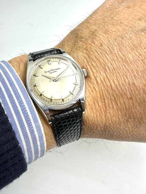 Girard Perregaux Gyromatic watch, steel case 58 Facettes