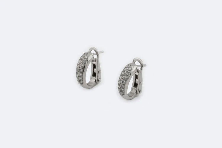 Boucles d'oreilles Oro Bianco Boucles d'oreilles en or blanc avec diamants 58 Facettes orc98