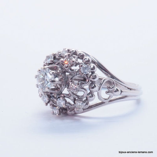 Bague 56 Bague Or gris Diamants 58 Facettes 3903