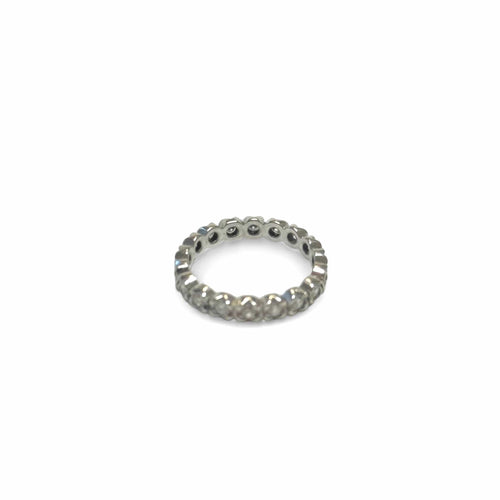 Bague 53 Alliance américaine or gris et diamants 58 Facettes REF2515-282