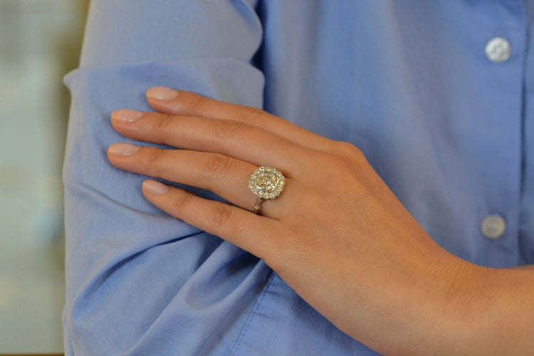 Bague diamant de 2,17cts  NR/SI2 en platine 58 Facettes 27453-27354