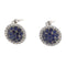 Boucles d'oreilles Boucles d'oreilles en or blanc avec saphirs et diamants 58 Facettes G3818