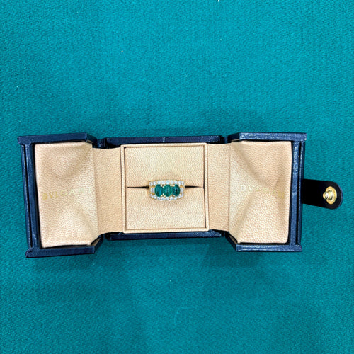 Bague BULGARi - Bague Trombino en or et diamants émeraude, années 1970 58 Facettes