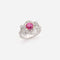 Bague 53.5 Bague en or blanc 18 carats avec rubis birman et diamants 58 Facettes 22818