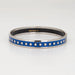 Bracelet Hermes - Bracelet jonc en émail motif ceinture carrée bleue 58 Facettes