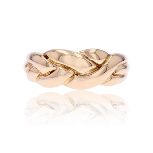 Bague 53 Bague or jaune tressé d'occasion 58 Facettes CV137