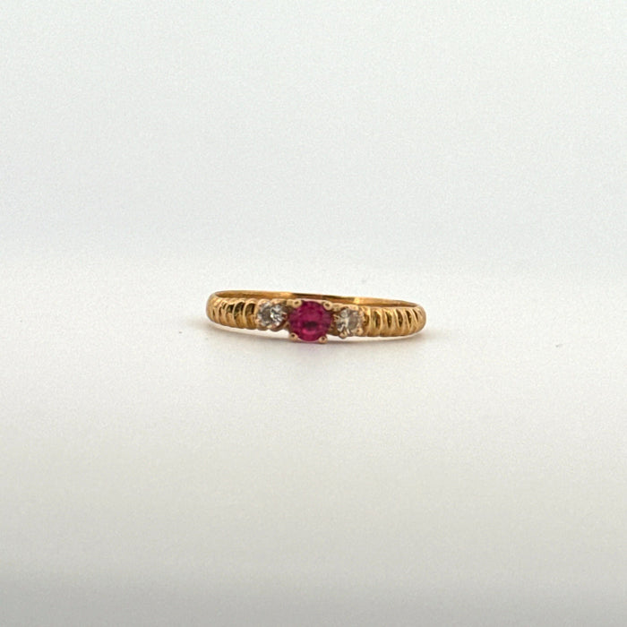 Bague 58 Bague Trilogie Or Jaune Rubis 58 Facettes 19-GS34285-5