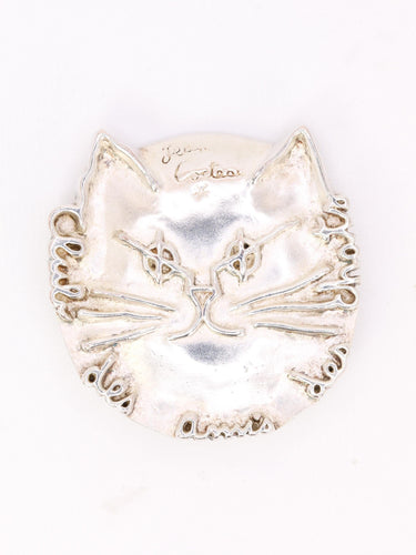 JEAN COCTEAU Broche "Club des Amis des Chats" métal argenté