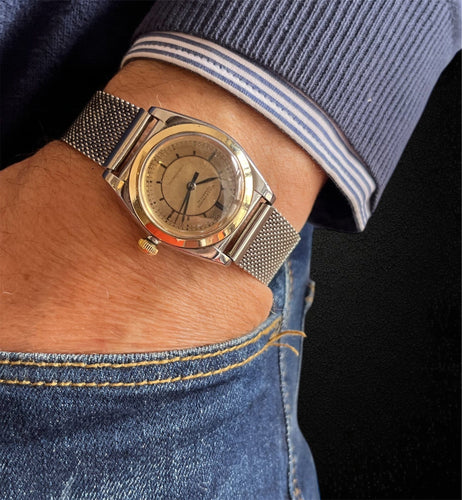 Montre Rolex « Ovetto » réf. 3133, or et acier 58 Facettes