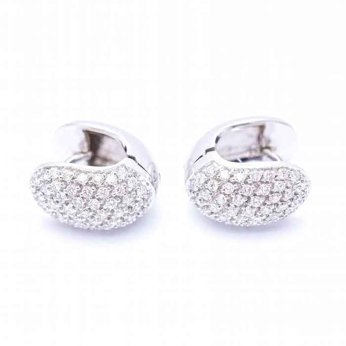 Boucles d'oreilles Boucles d'oreilles en or blanc et pavé de diamants 58 Facettes N102938EJ