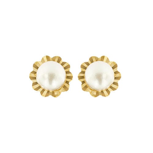 Boucles d'oreilles Boucles d'oreilles en or jaune avec perles 58 Facettes 35525