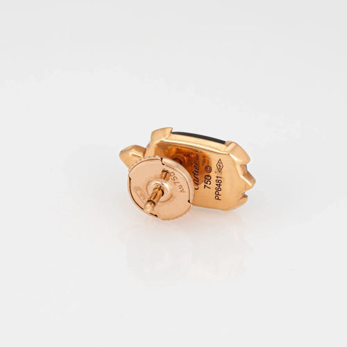 Boucles d'oreilles Épingle à cravate Tortue Cartier en or rose 18 carats, pierre de lune grise, signée par le domaine 58 Facettes G13694