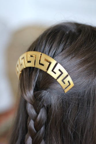 Peigne grec Méandre or jaune et écaille 58 Facettes