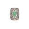 Bague Bague vintage en or et argent avec émeraude 58 Facettes